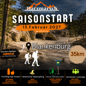Harzmarsch 35Km Blankenburg Saisonstart 13.02.2027
